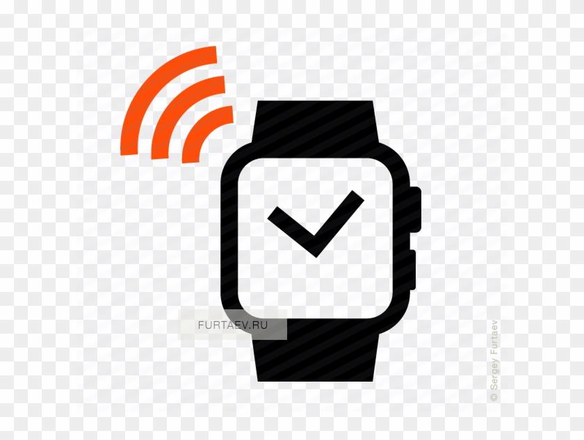 Vector Icon Of Wireless Signal Going From Smart Watch - Simbolo Smart Watch #1309051