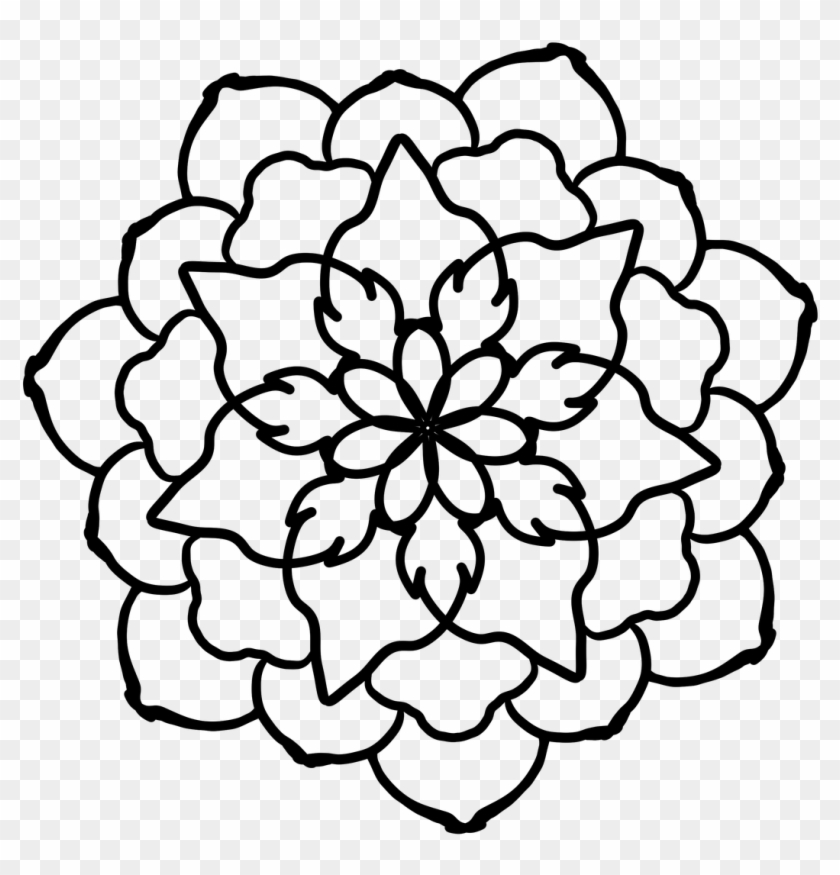 Drawing Clip Art - White Flower Design Png #1309064