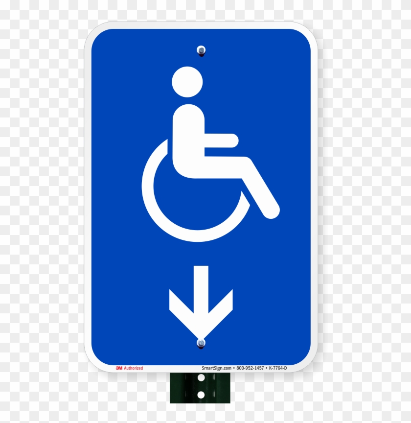 Accessible Handicap Down Arrow Sign - Multi Gender Washroom Signs #1309134