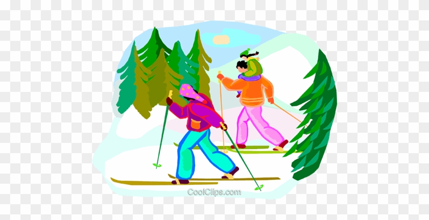 Winter Sports, Cross-country Skiing Royalty Free Vector - Winter Sports, Cross-country Skiing Royalty Free Vector #1309354