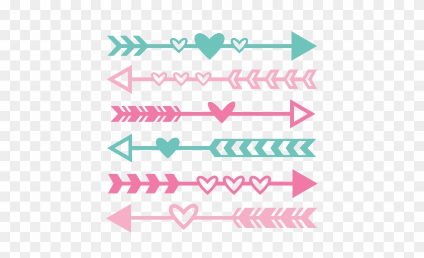 Valentine Arrow Set Svg Scrapbook Cut File Cute Clipart - Arrow With Hearts Svg #1309374