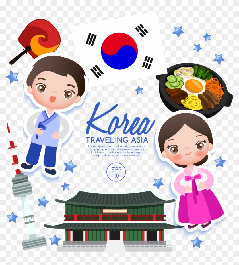 Flag Of South Korea Euclidean Vector Cartoon - South Korea Flag Cartoon -  Free Transparent PNG Clipart Images Download