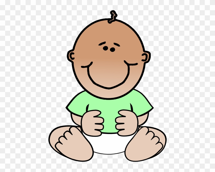 Baby In Green Clip Art - Baby Boy Coloring Page #1309586