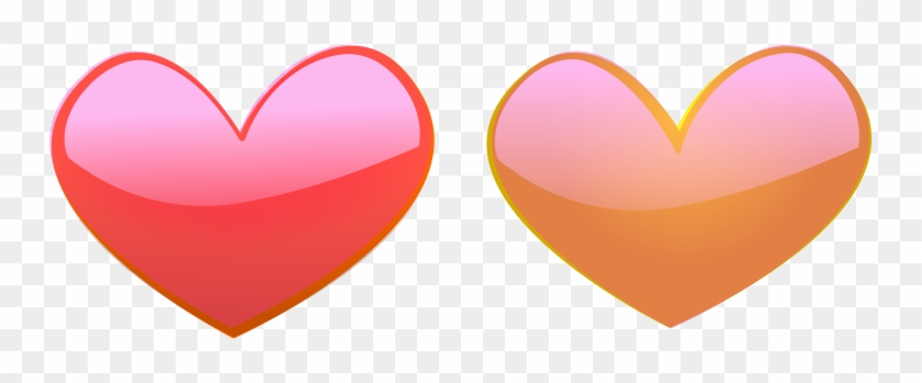 Illustration Of Pink And Orange Hearts - Orange And Pink Hearts #1309597