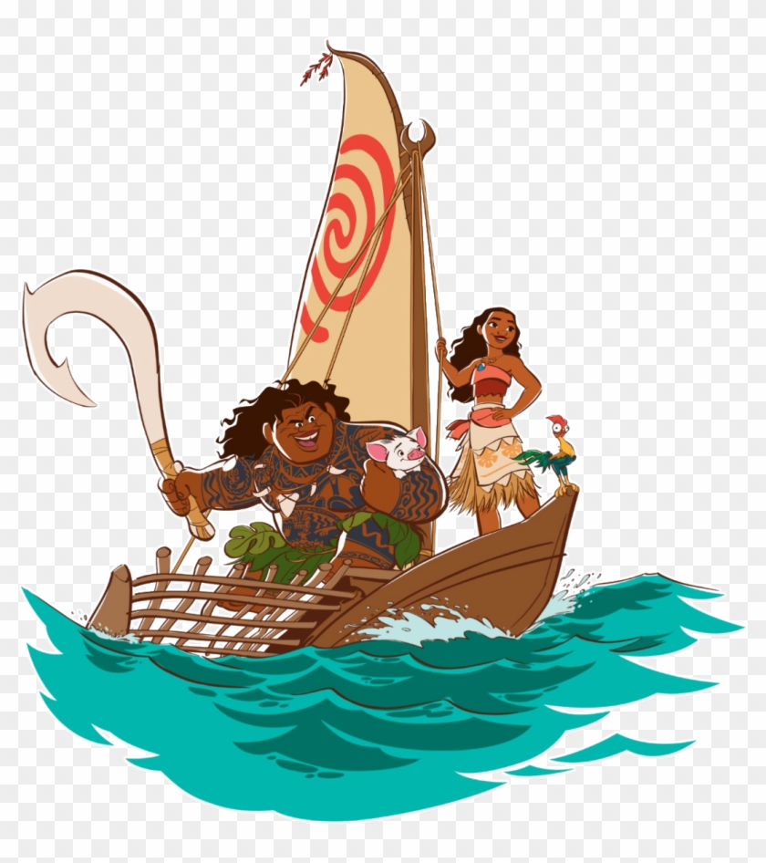 Sailboat Clipart Moana - Moana On Boat Png #1309635