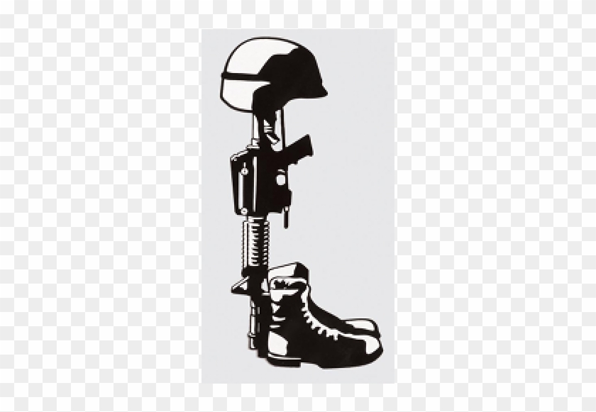 Fallen Soldier Memorial Clip Art - Boots Gun And Helmet #27268