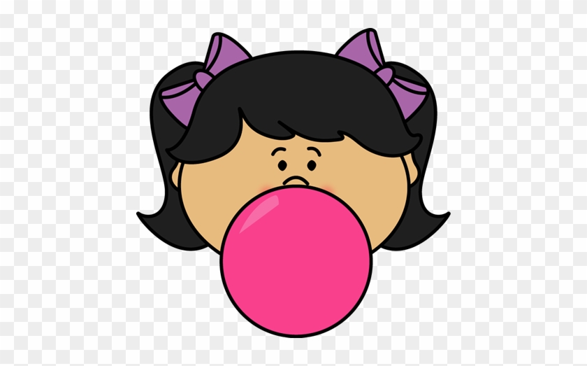 Girl Blowing Bubblegum Bubble - Blowing A Bubble Clip Art #27340