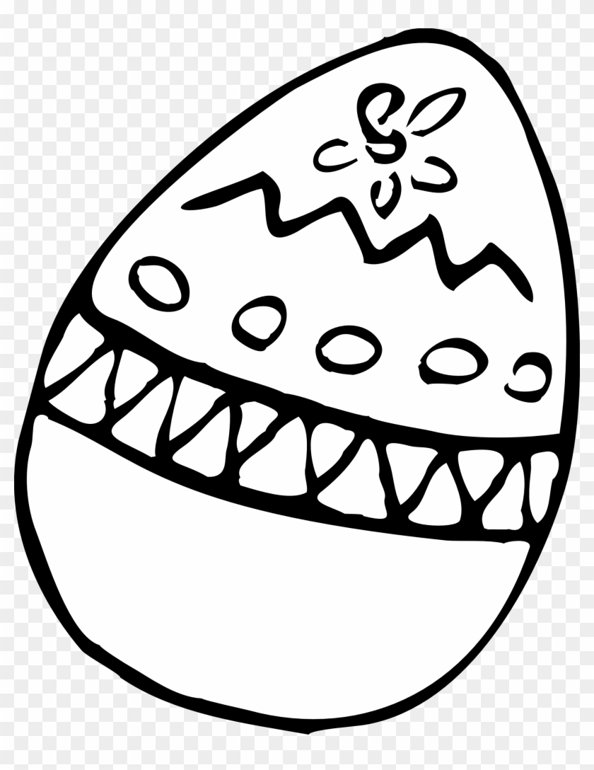 Alligator - Clipart - Black - And - White - Easter Eggs Black White #27346