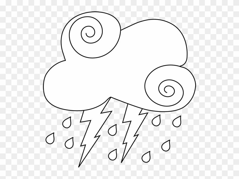 Cloud - Clipart - Black - And - White - Black And White Clipart Thunderstorm #27368