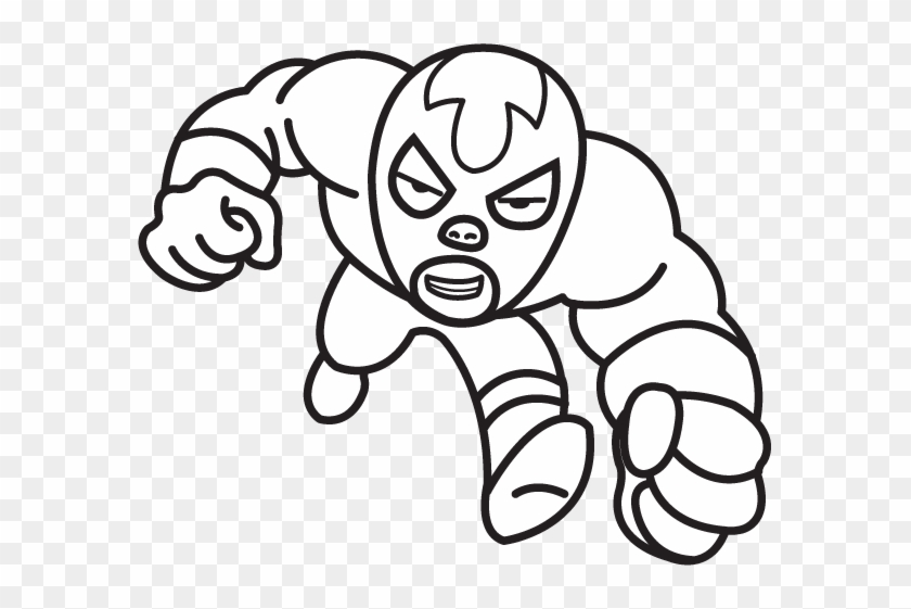 Luchador Line Art - Luchador Drawing #27377