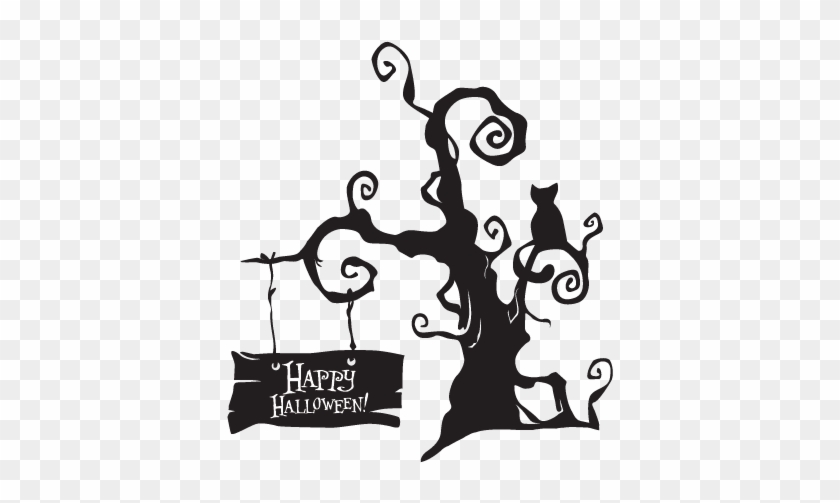 See It With Your Wall Color - Spooky Halloween Tree #27435