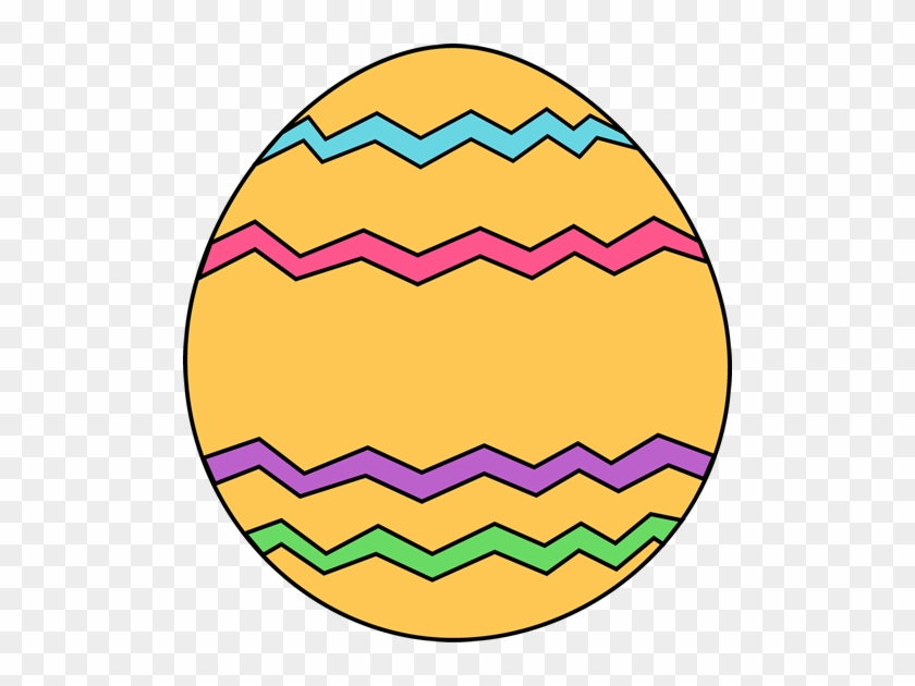 Yellow Zig Zag Easter Egg - Clip Art Easter Egg #27448