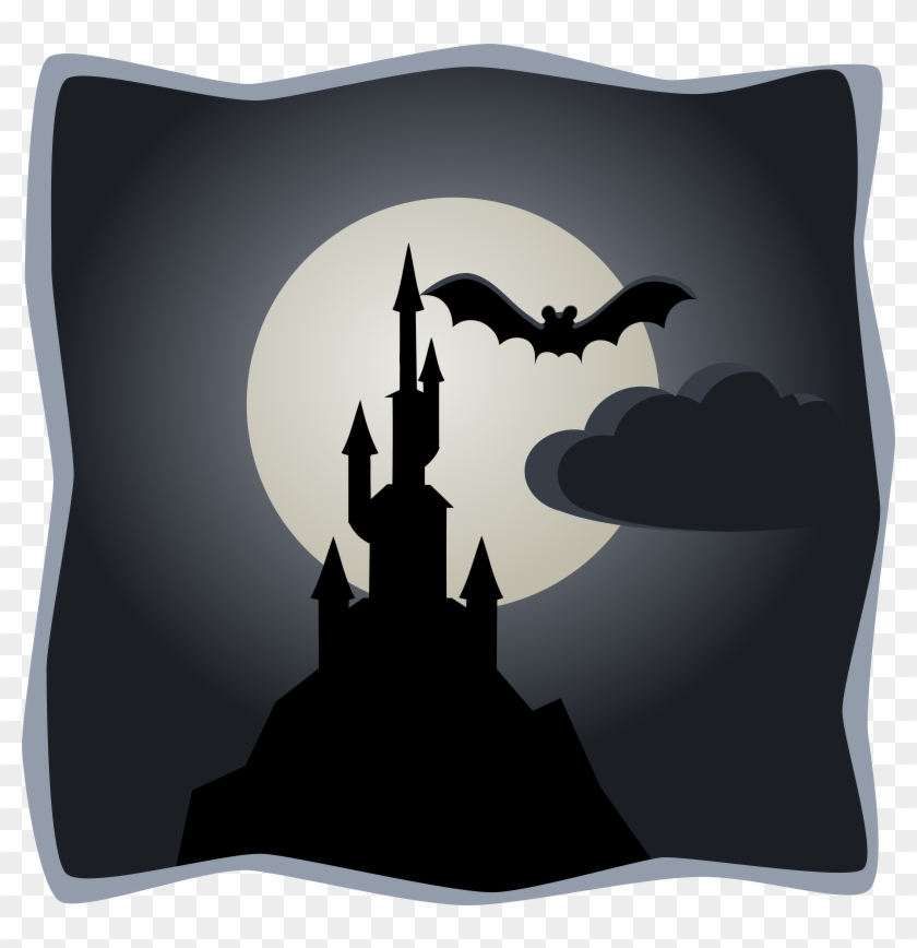 Spooky Castle In Full Moon - Spooky Castle Cartoon #27650