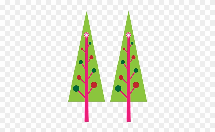 Christmas Tree With Baubles, Two Christmas Trees, Gingerbread - Clip Art #27842