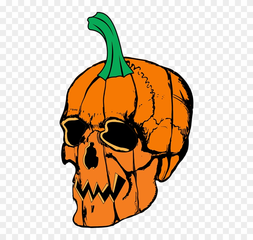 Halloween Skull Pumpkin Scary Spooky Horror - Skull Pumpkin Tshirts Halloween Tees Basic Tees #27854