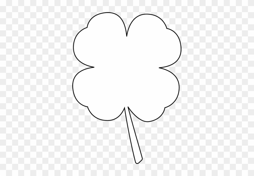 Black And White Four Leaf Clover Clip Art - White 4 Leaf Clover #28078