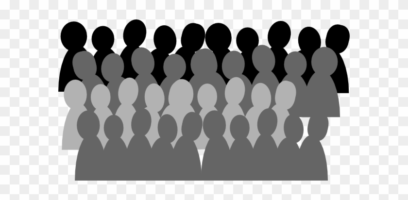 Larger Crowd Clip Art At Clker - Crowd Clipart Black And White #28168