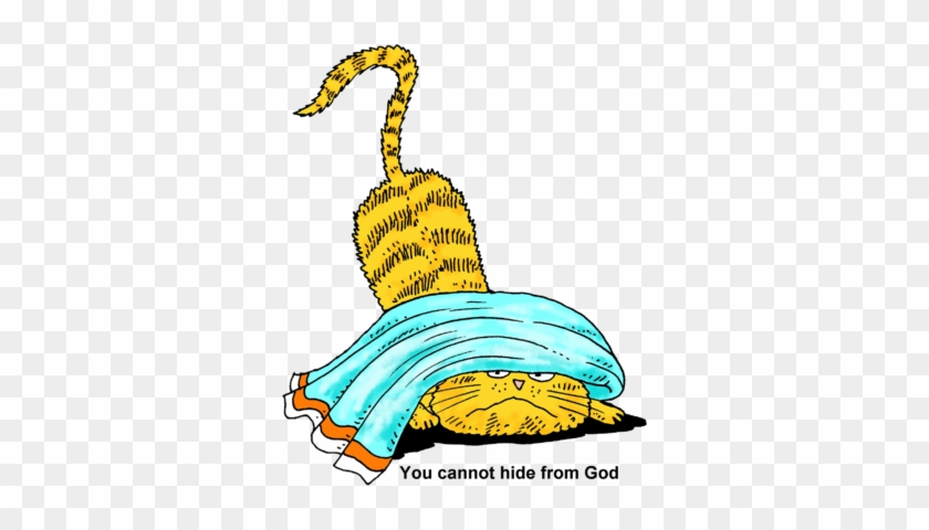 Cannot Hide From God Clip Art - Cat Hiding Clipart #28327