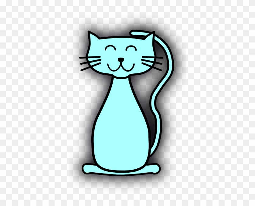 Blue Cat Clipart #28348