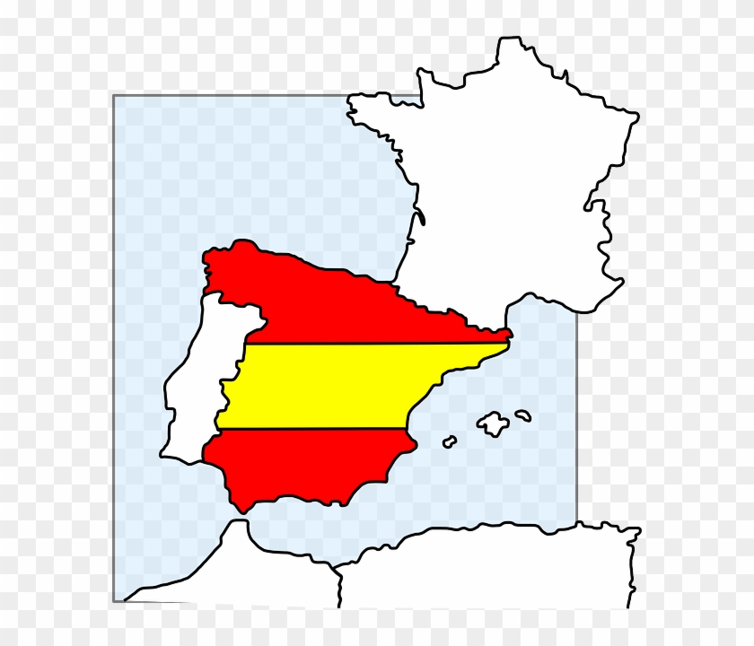 Spain Map And Flag Clip Art At Clker - Spain Clip Art #28355