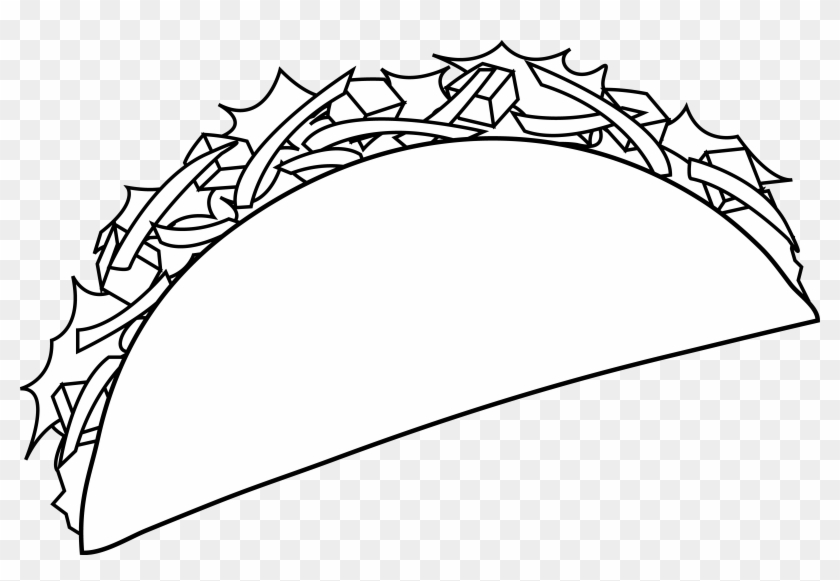 Tacos Clipart Black And White - Black And White Clipart Taco #28419