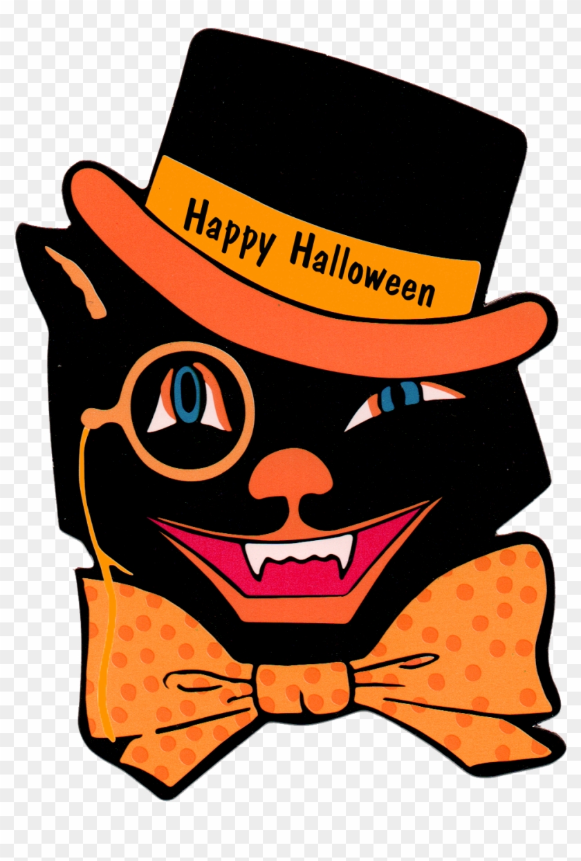 Vintage Halloween Clip Art For Free - Black Cat Vintage Halloween #28454