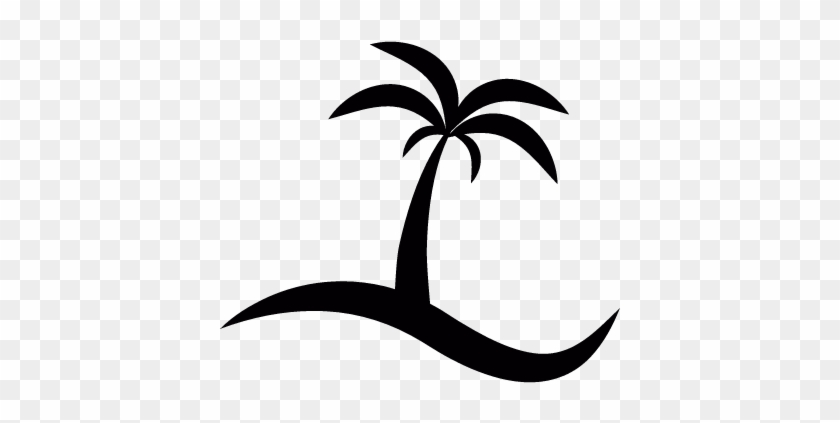 Island With A Palm Tree Vector - Palmera Silueta Png #28706