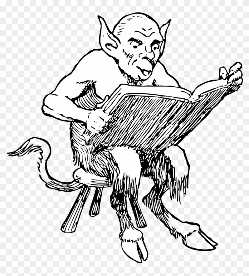 Demon Reading Book - Devil Reading A Book #28755