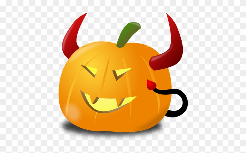 Devil Pumpkin Vector Clip Art Public Domain Vectors - Dynia Na Halloween Diabeł #28860