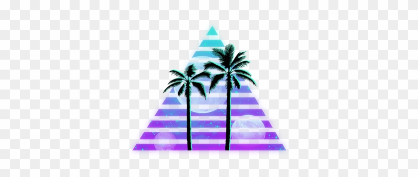 Grunge Palmtree Vapor Vaporwave Aesthetic Vaporwaveaest - Palm Tree Silhouette Clip Art #29049