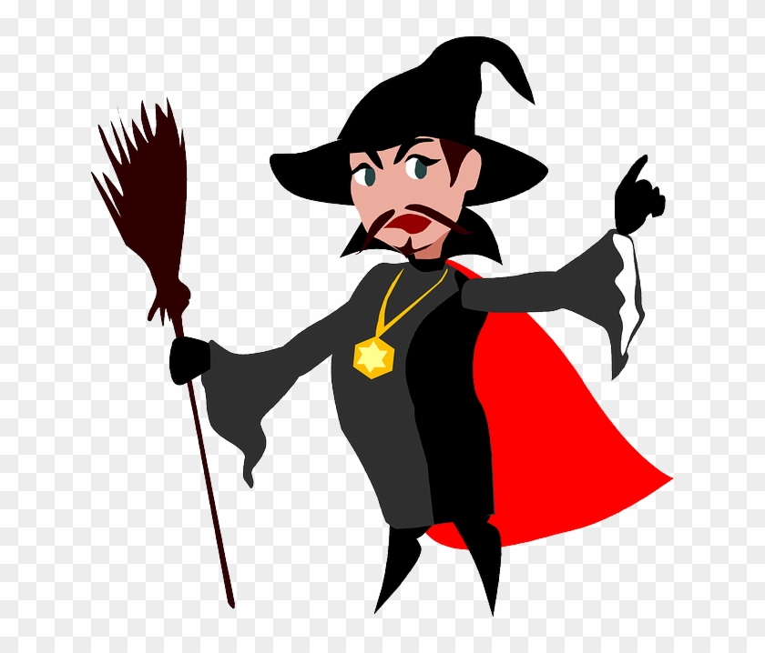 Witch, Costume, Black, Person, Woman, Devil - Male Witch Clipart #29083