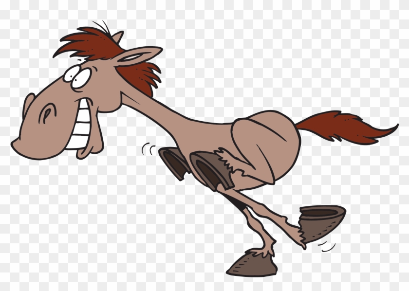 High Horse Cartoon - Horse Running Clip Art Funny #29164