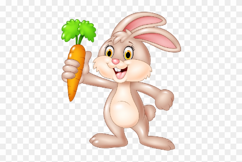 Bunny Rabbit Baby Cartoon Animals - Rabbit With Carrot Clipart #29243