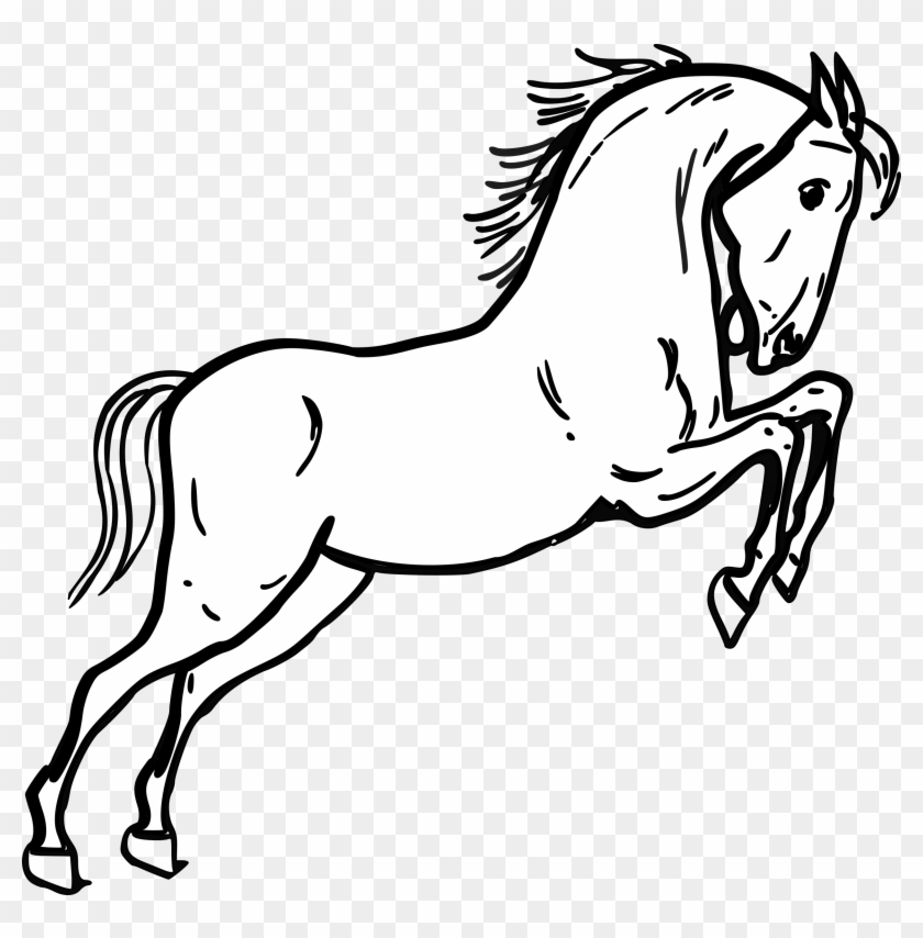 Horse Outline - Horse Clipart Black And White #29378