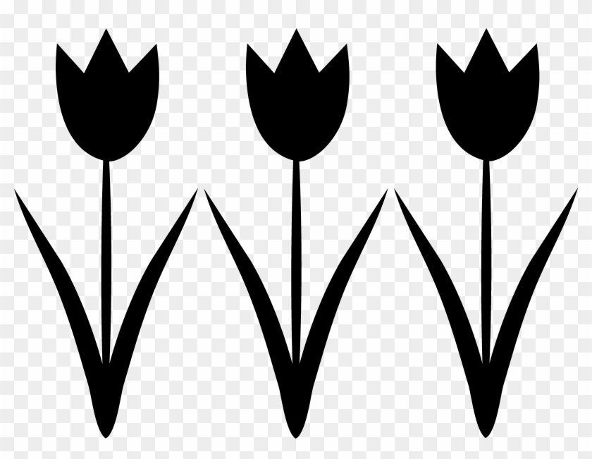 Black - & - White - Clipart - Tulip Clipart Black And White #29560