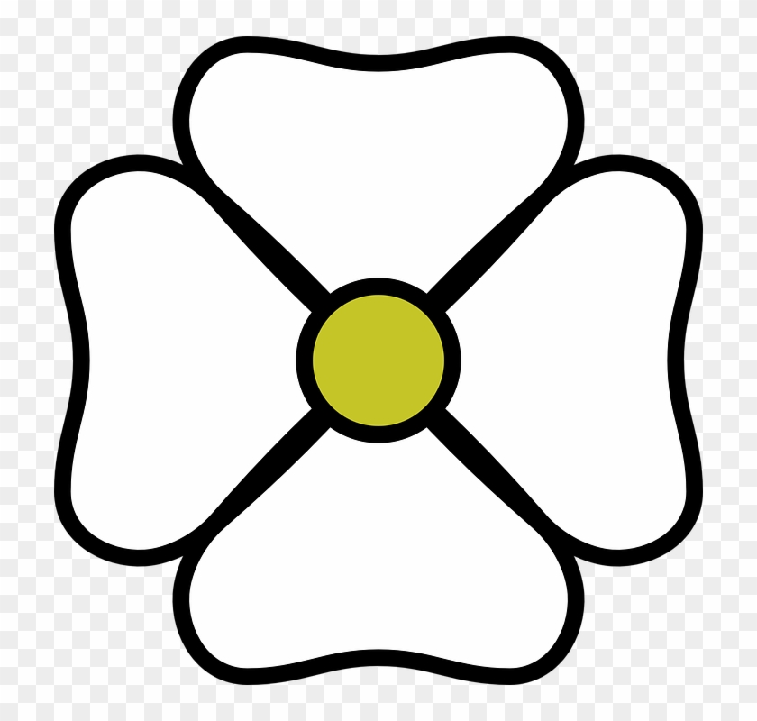 Free Vector White Flower Clip Art - Flor Branca Png Desenho #29554