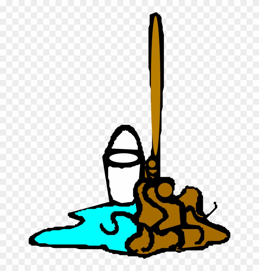 Free Vector Mop And Bucket Clip Art - Mop And Bucket Clipart Transparent #29627