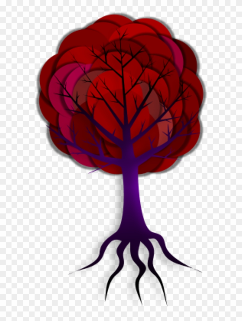 Vector Clip Art - Tree With Roots 5 Branches #29703