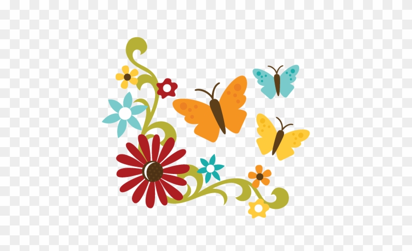 Flowers With Flourish Erflies Svg Files For Sbooking - Best Friends Forever Png #29781