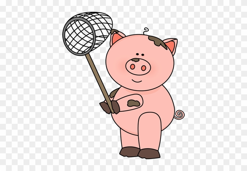 Pig Holding A Net Clip Art - Pig Clipart #29871