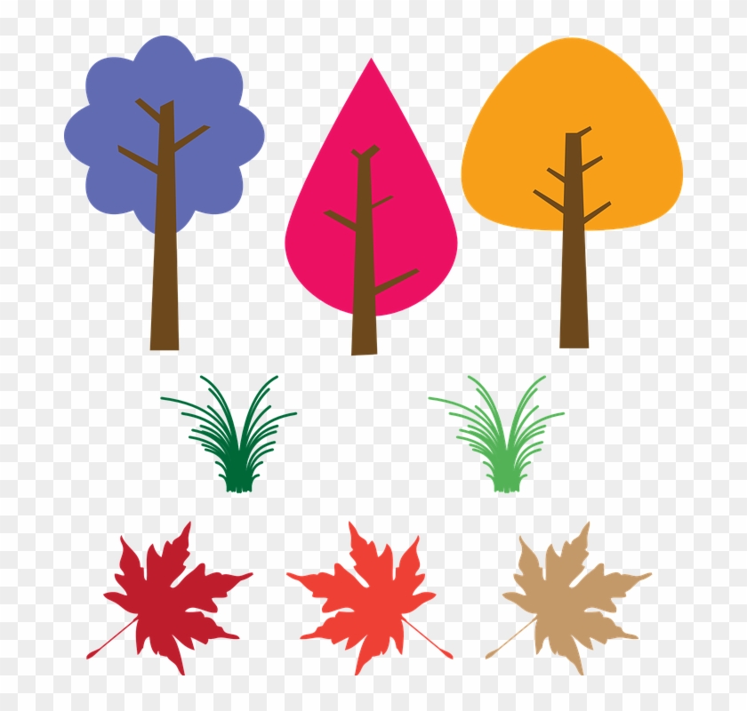 Trees, Leaves, Fallen Leaves, Colorful - Fall Leaves Clip Art #29908