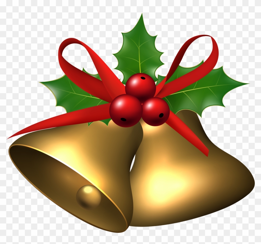 Large Christmas Bells With Holly - Large Christmas Bells With Holly #30112