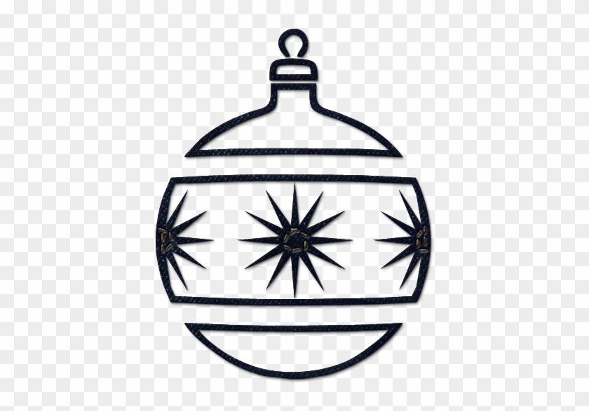 Christmas Tree Ornaments Clipart - Black And White Ornament #30190