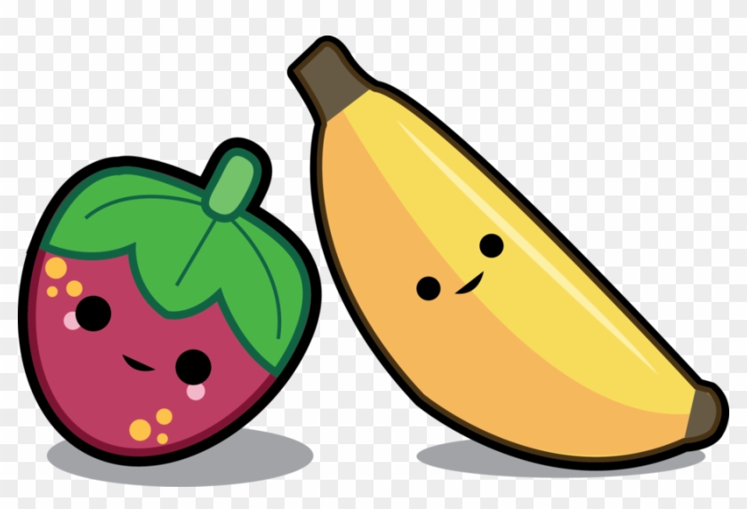 Cartoon Banana Images - Kawaii Strawberry And Banana #30384