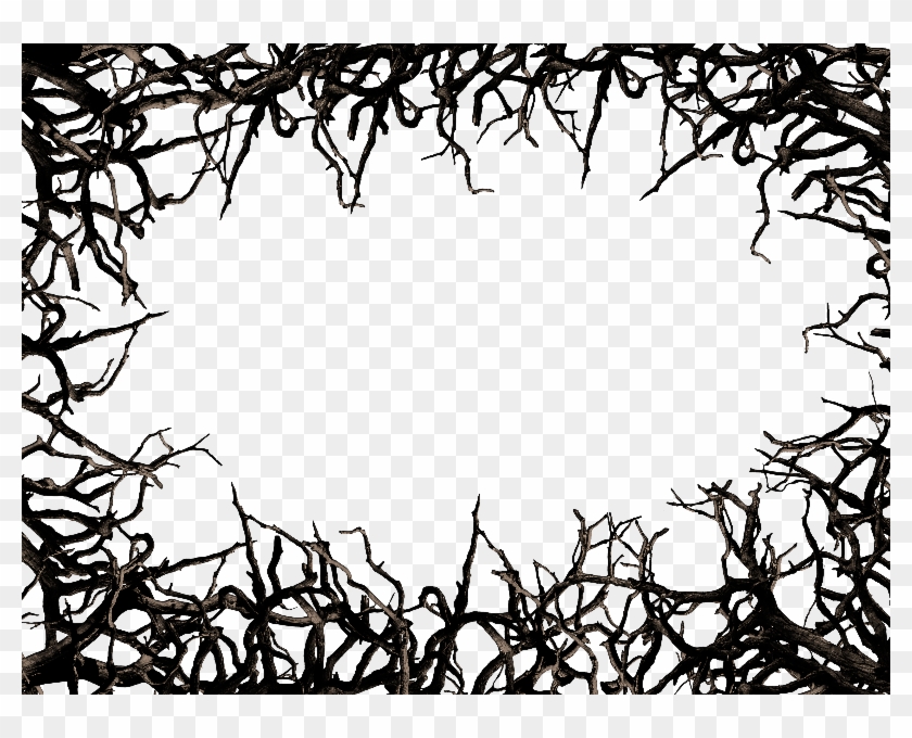 Dead Tree Branch Frame Border Png Clipart Free - Thorn Border Png #30410