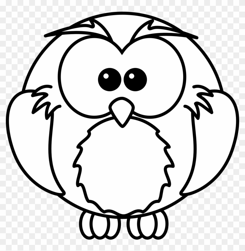 Cartoon Black And White - Clipart Black And White Owl #30481