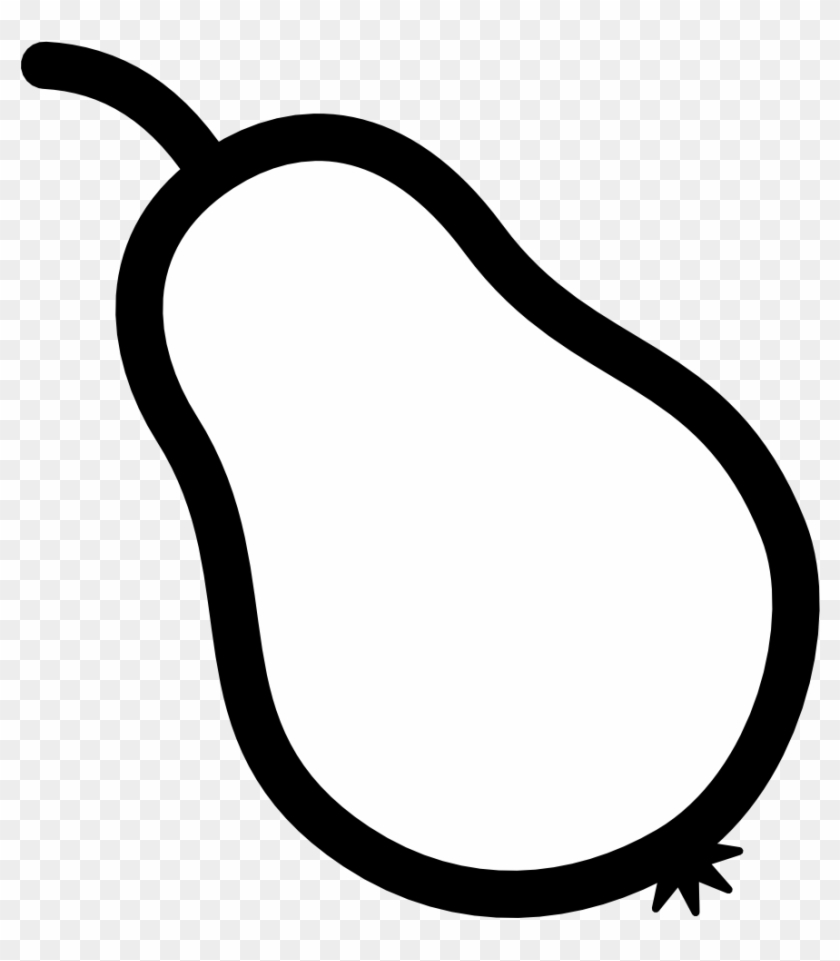 Cherry Clipart Black And White - Pear Outline #30513