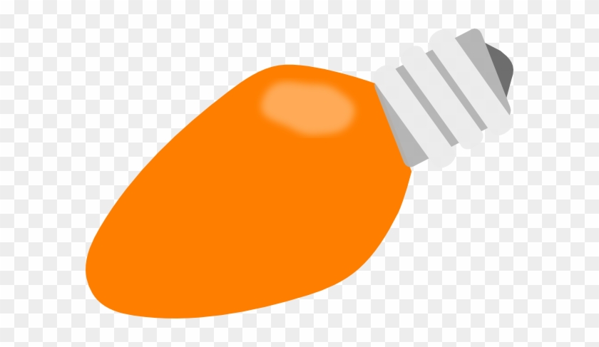 Christmas Clipart Light Bulb - Orange Christmas Light Bulb #30855