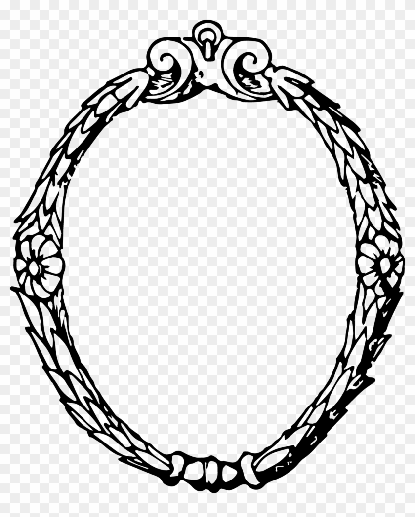 Vintage Round Frames Laurel Wreath Clipart - Oval Frame Wreath #30988