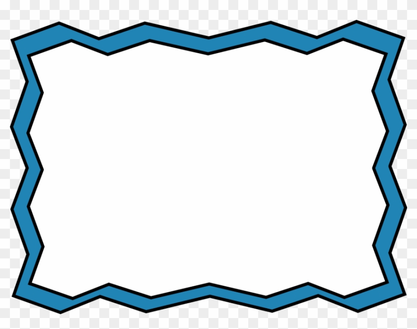 Blue Zig Zag Frame - Blue Clip Art Border #30996